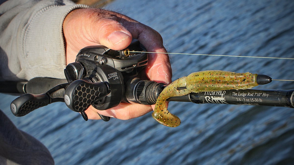 bass fishing rod and reel in angler