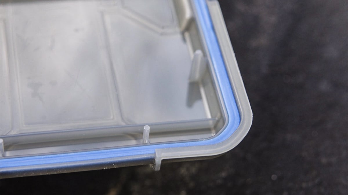 waterproof seal on a tackle tray