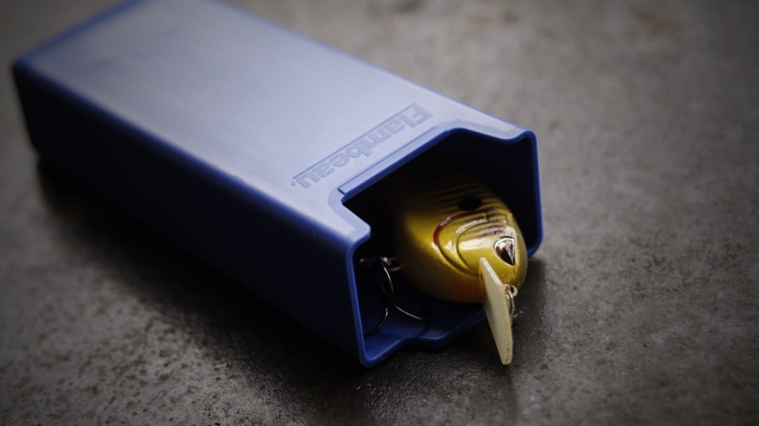 bass fishing crankbait in tackle box