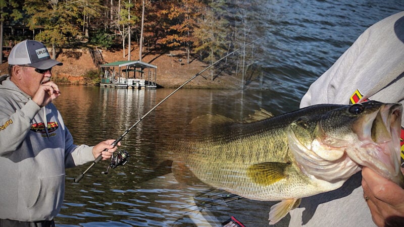 fisherman getting a lure unsnagged