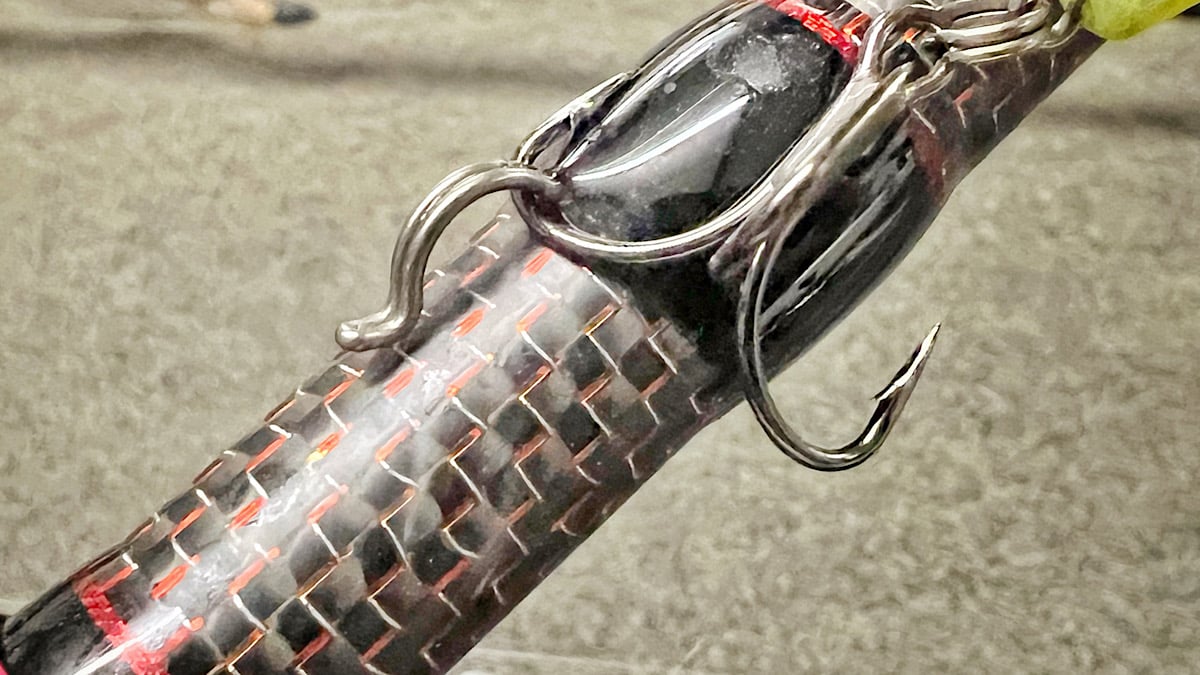 bait keeper on bass fishing rod