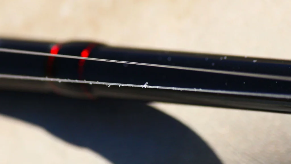 chafed and nicked fishing line