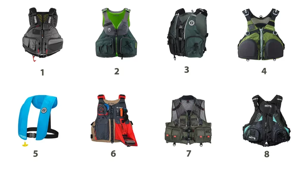 Eight top choices for kayaking life jackes side-by-side