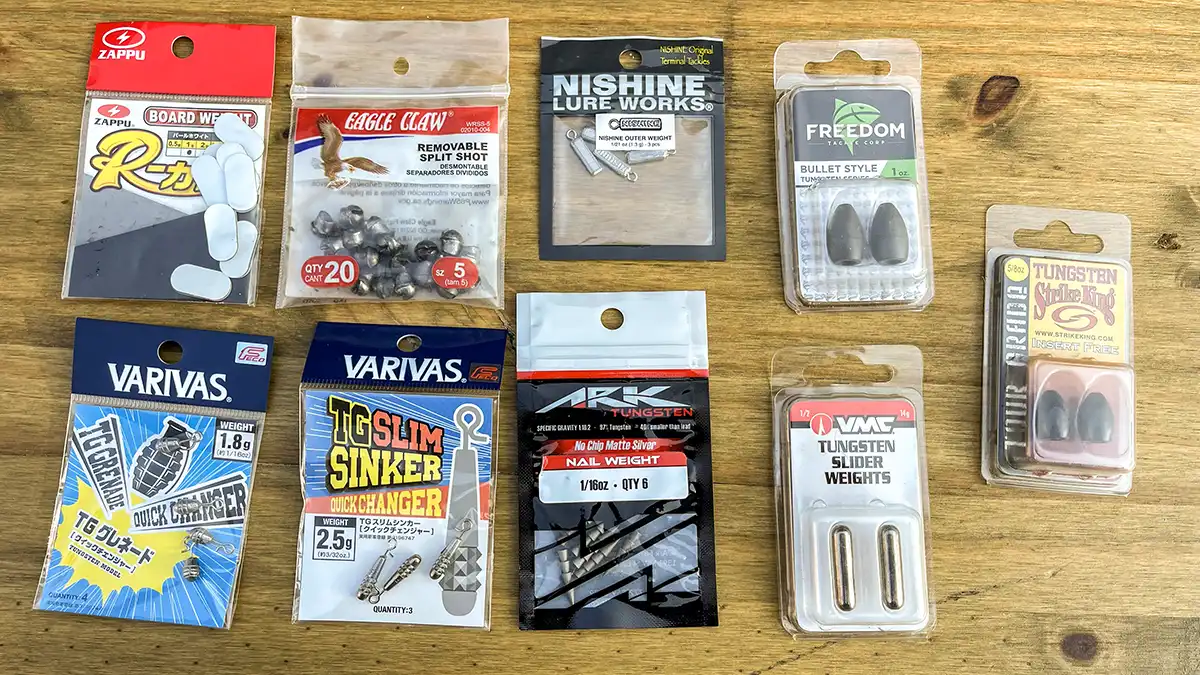 types of fishing weights