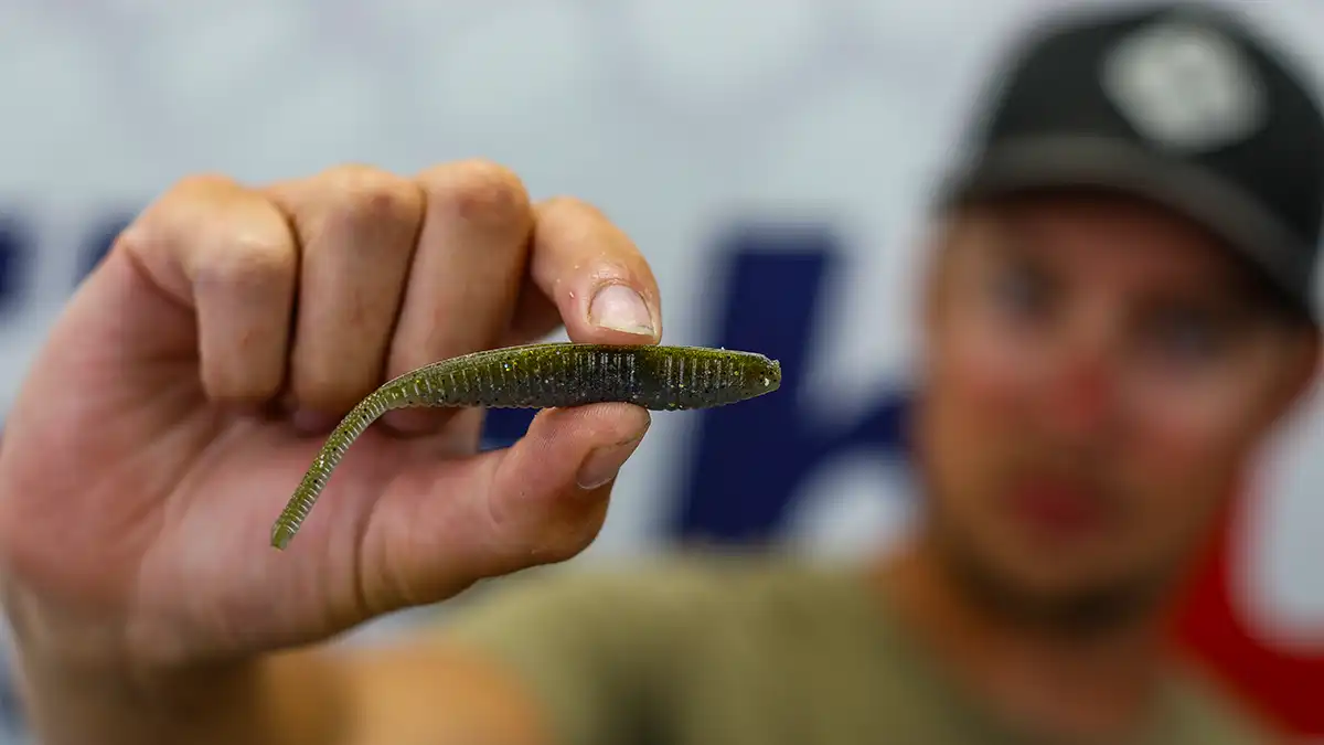 Becker's Magic Juice Shad Shape Worm was the winning bait at Saginaw Bay.