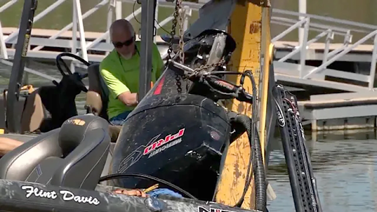 flint davis' boat after fatal collision