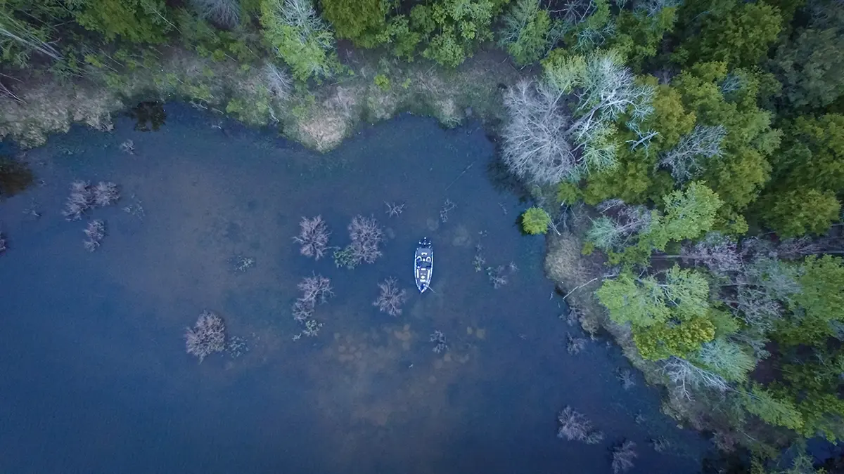 boat on Sam Rayburn Reservoir