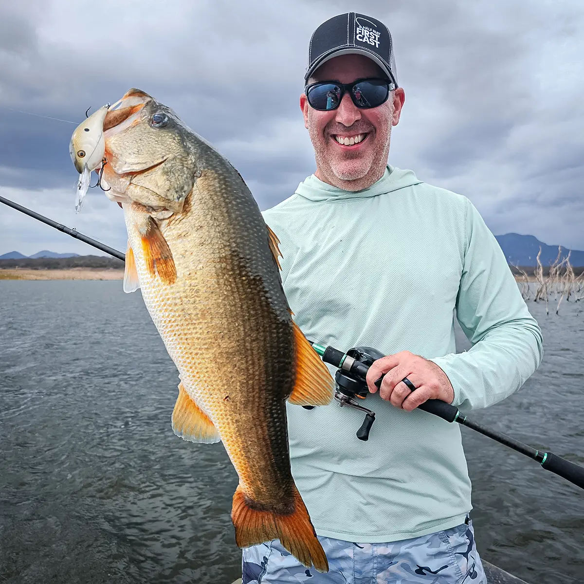 man with bass on el salto