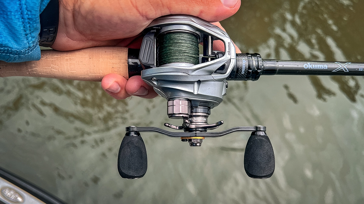 Okuma X-Series Baitcasting reel on an Okuma X Series rod