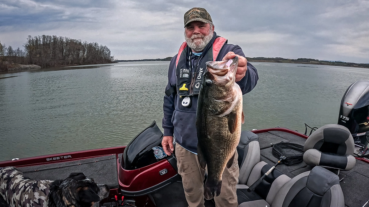 Roy Gangloff holding his big lake champlain bass