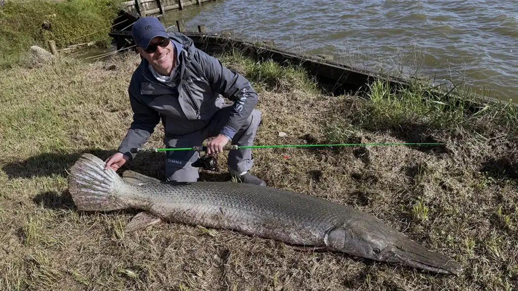 Record Alligator Gar Caught on 2 Pound Tackle