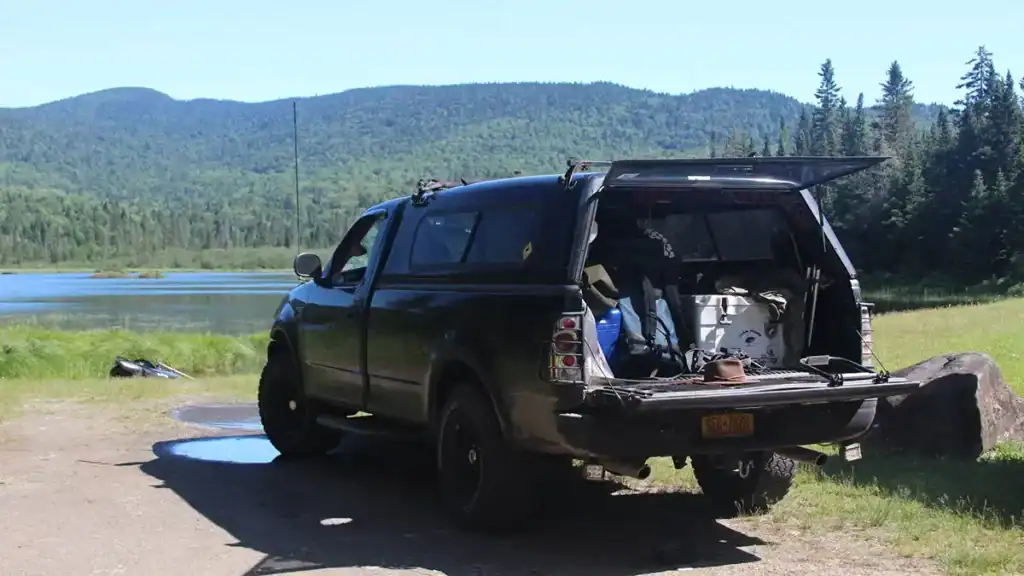 truck by lake
