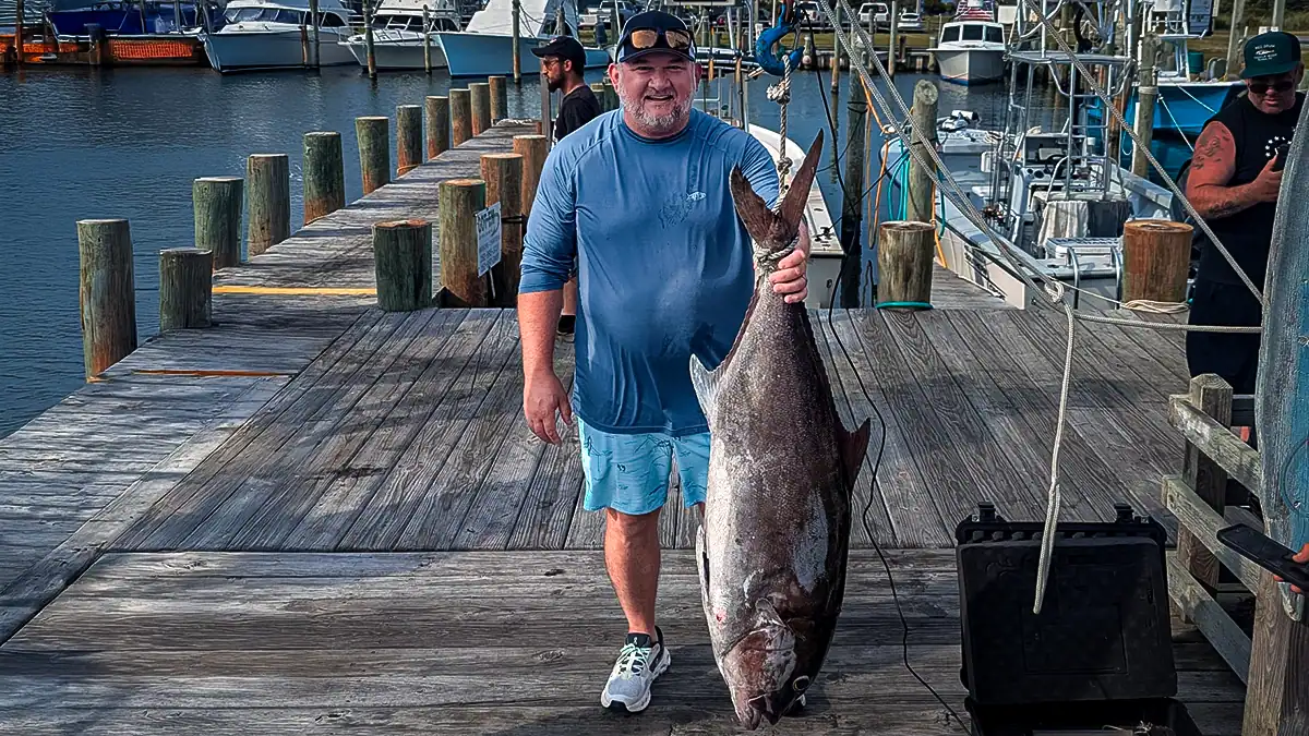 Warren Poirier and his state record almaco jack