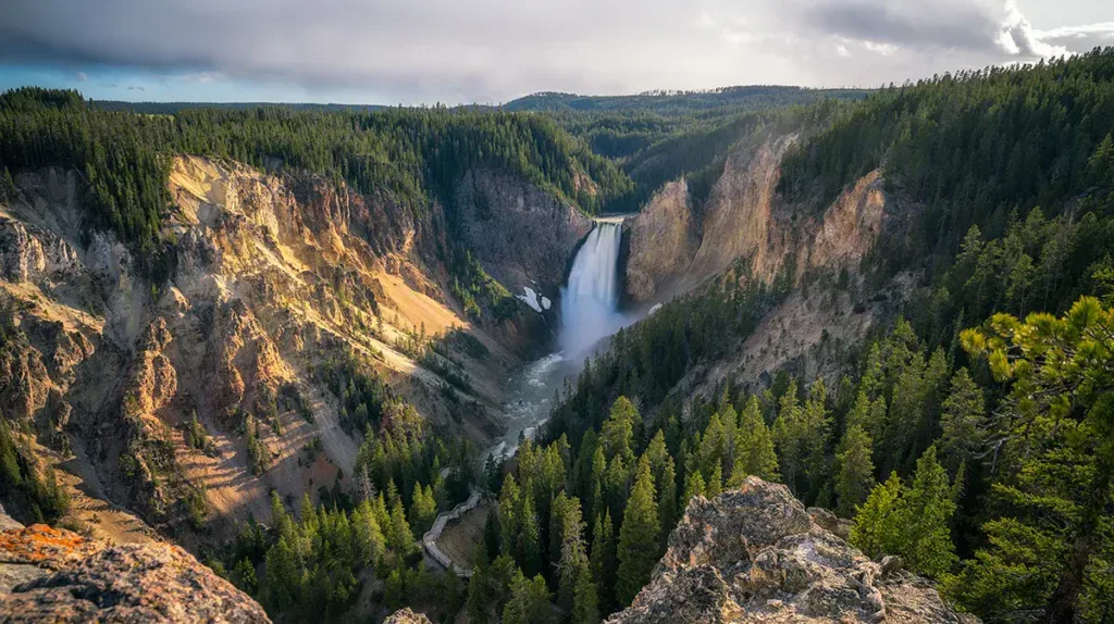 waterfall at Yellowstone National Park