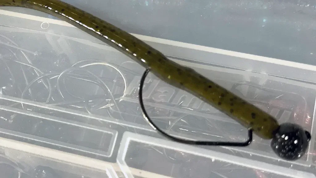 Lake Foek Lures Pro Flat Finesse Worm on Shaky Head