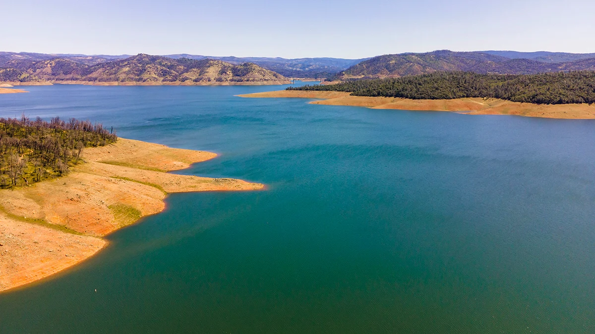 Lake Oroville, located in Northern California
