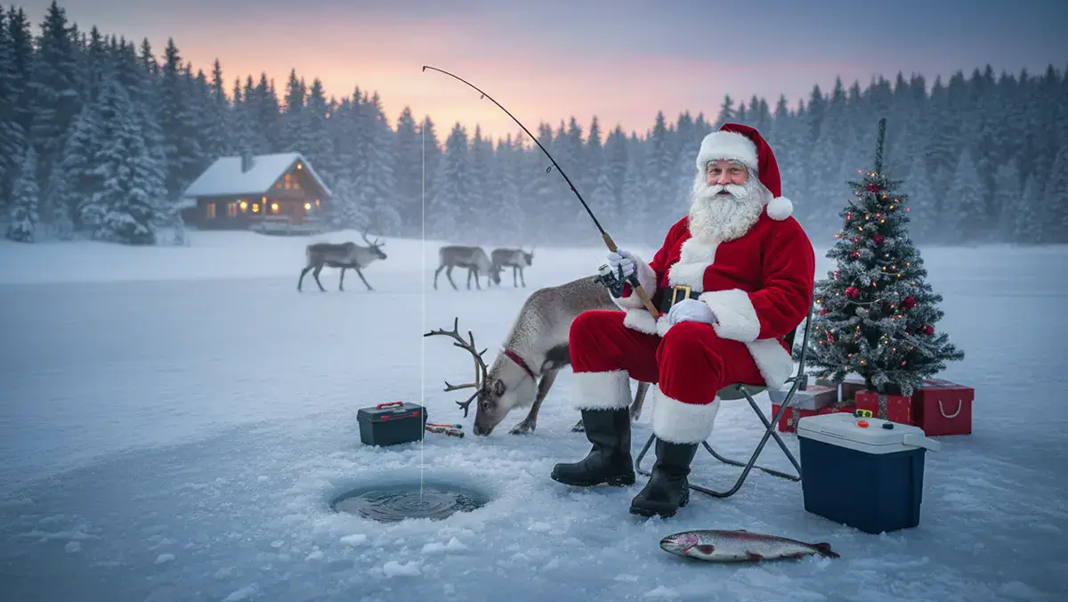 Santa fishing