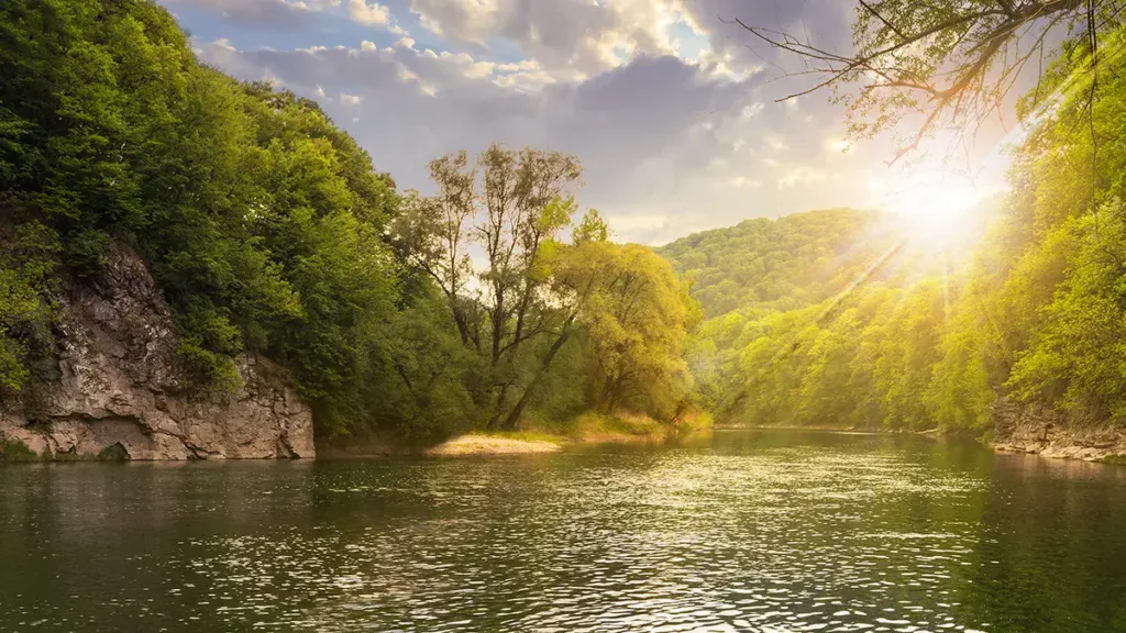 river at sunrise