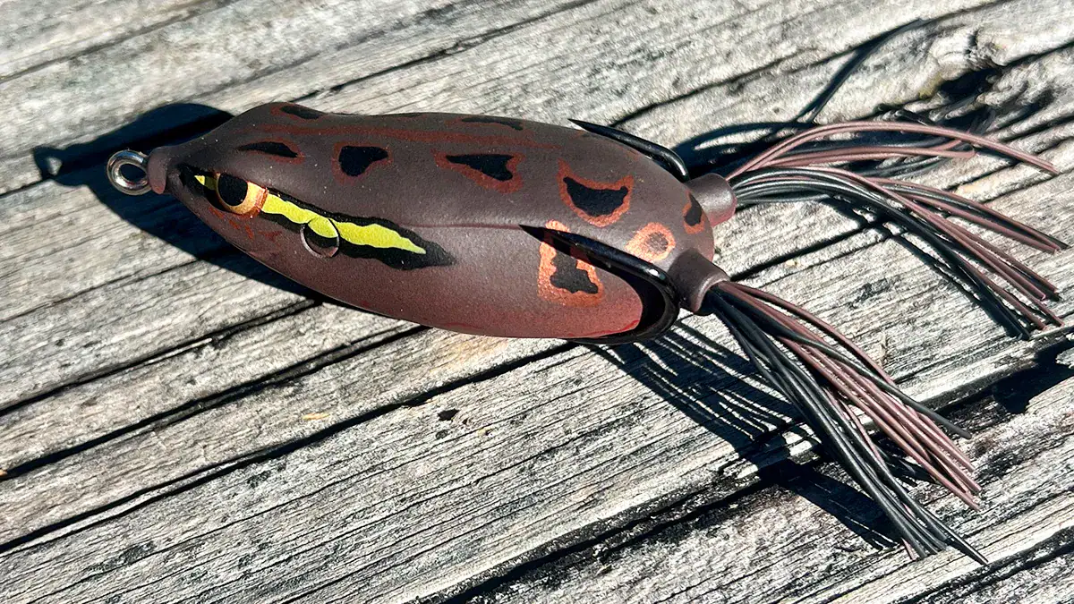 The subtle action of a walking frog effectively gets bass to bite in March.