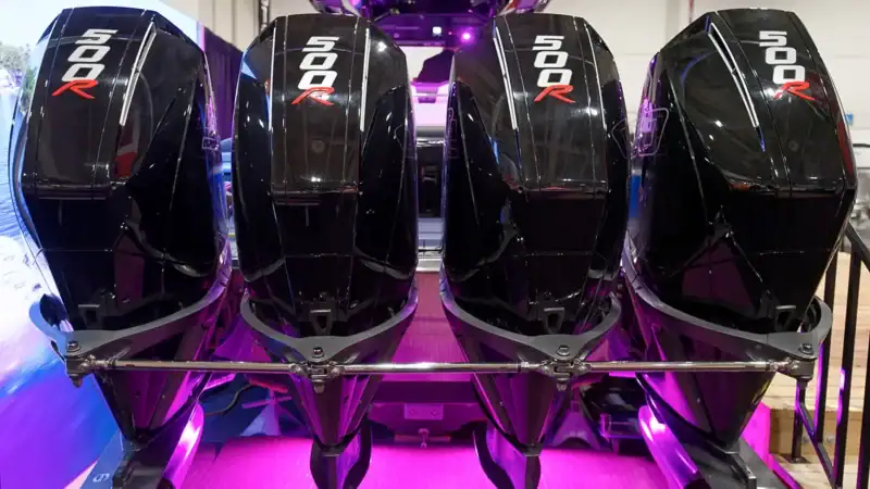 four Mercury Racing Outboards