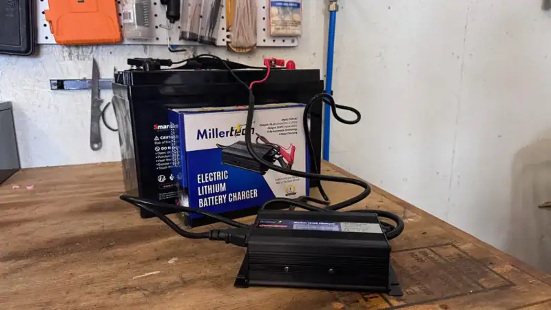 Millertech Battery Charger in use