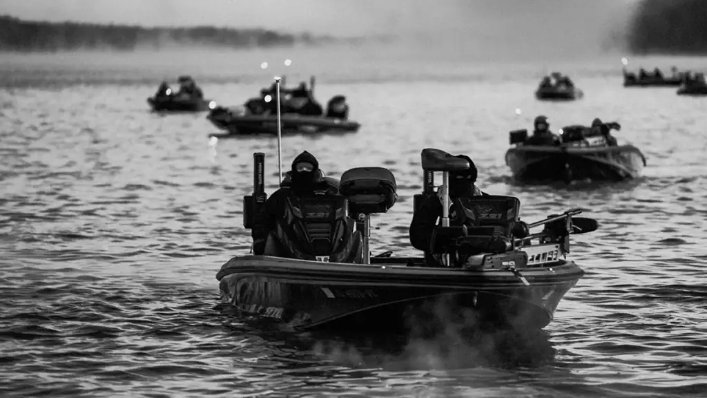 bass boats out on a lake