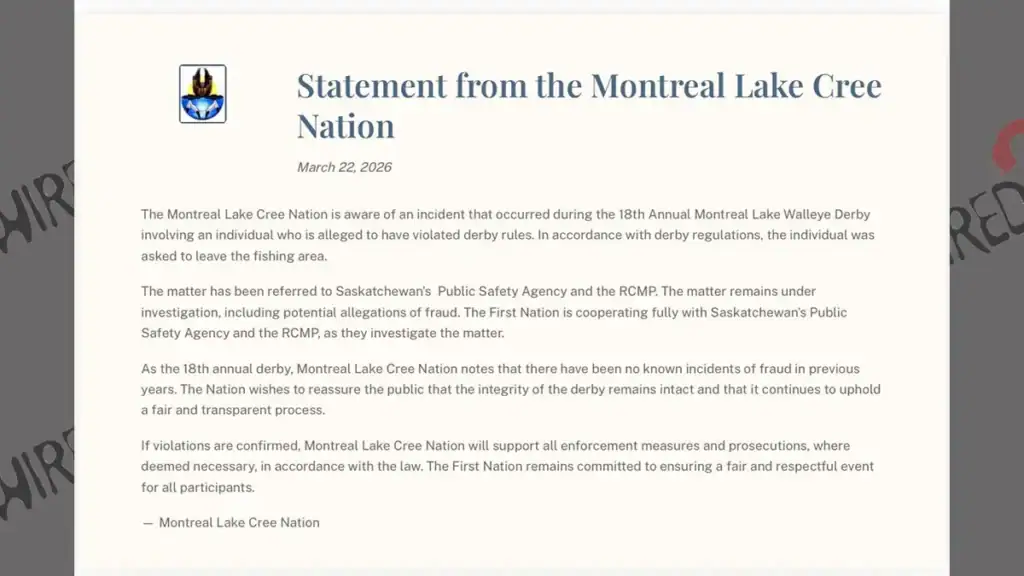 Statement from Montreal Lake Cree Nation