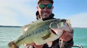 A bass caught during the ice-out period.