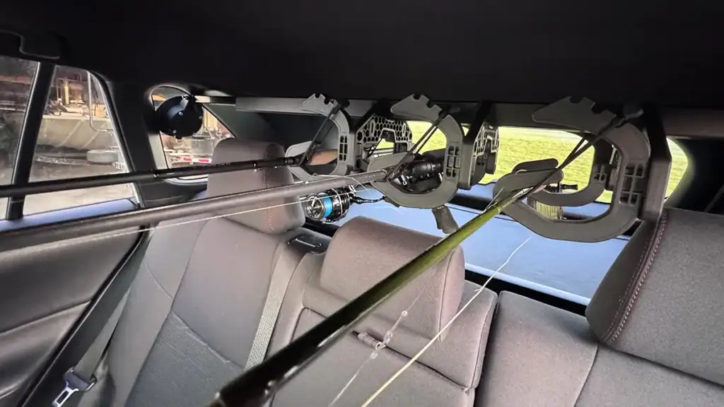 rod holder in SUV
