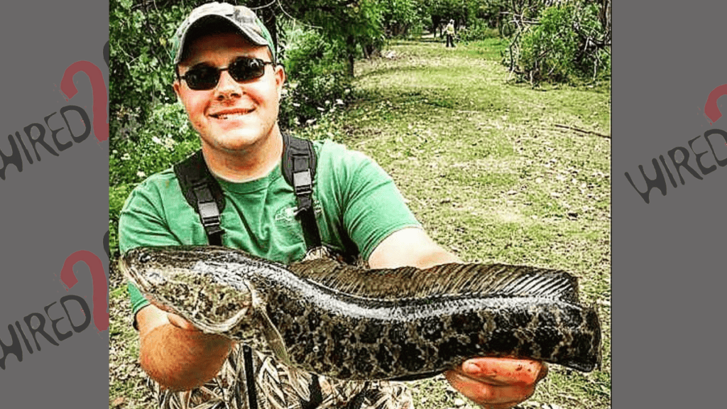 Nick Petrou and snakehead