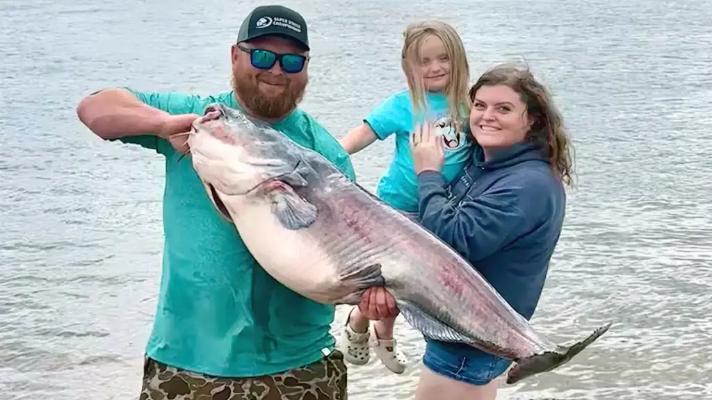 family with West Virginia record catfish