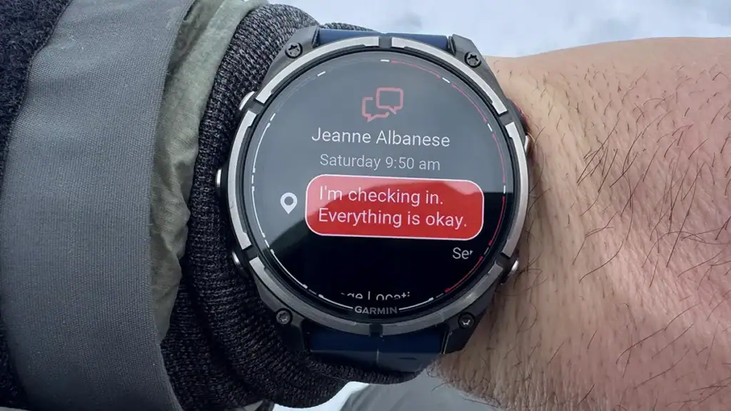 quatix 8 inReach message