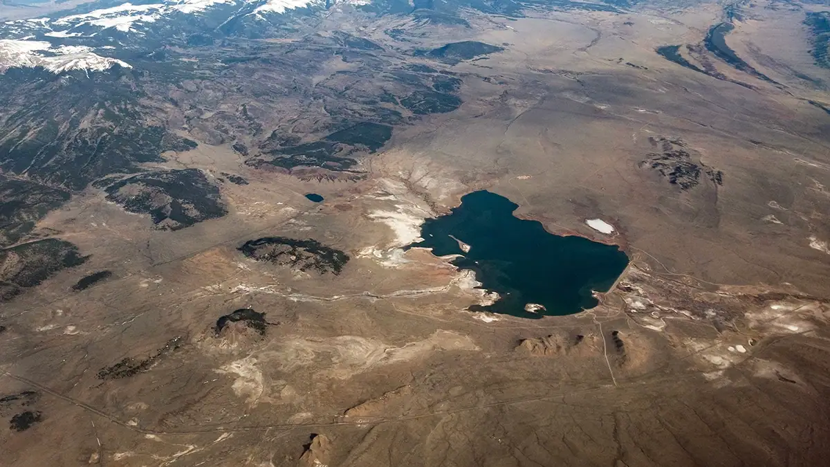 Aerial view of Colorado's Antero Reservoir.
