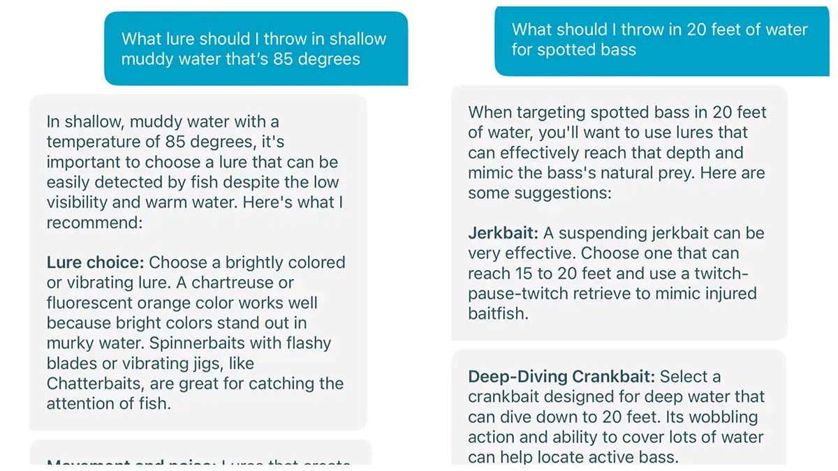 The Fishbox AI assistant offers expert angling advice.