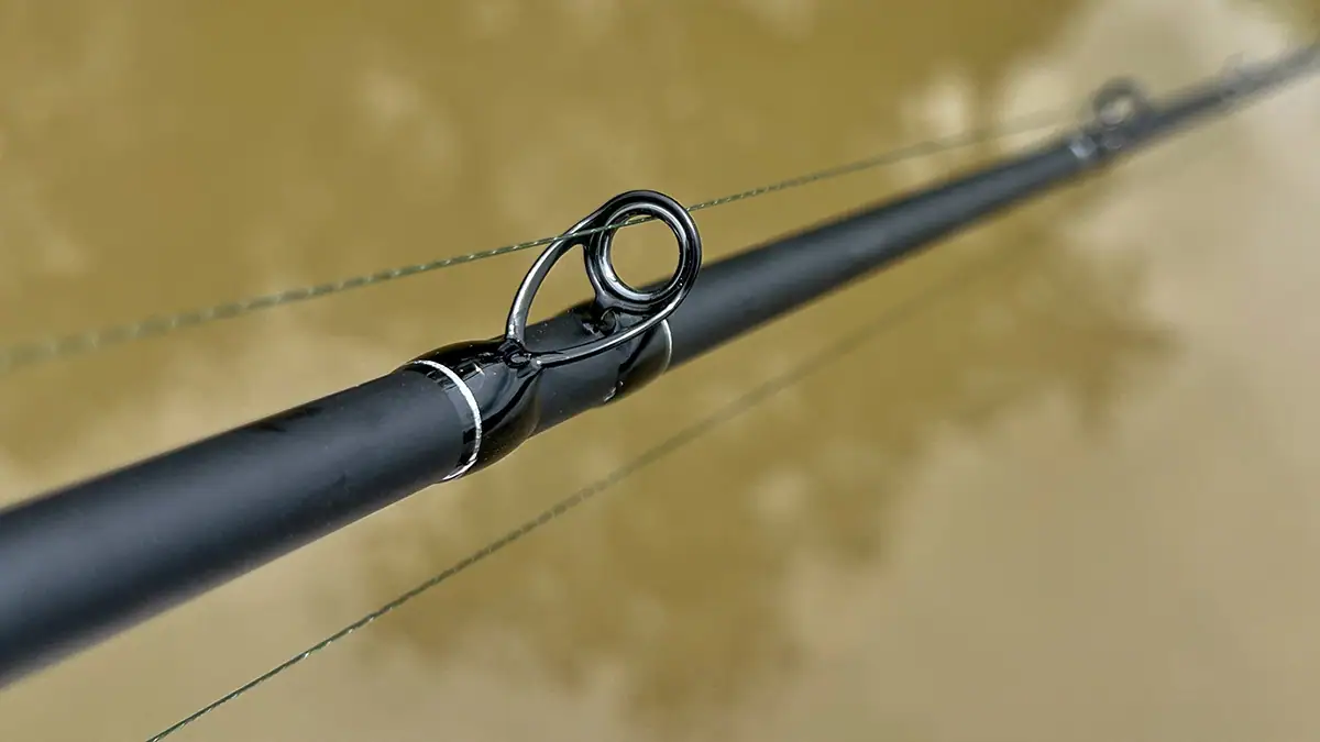 A view of the Lake Fork Silver Series rod looking toward its tip.