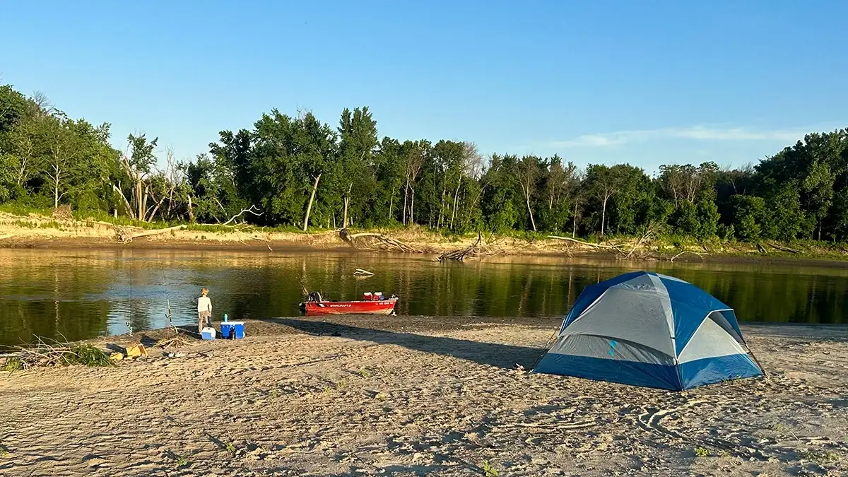 The Richerts' campsite, where young Isaac caught his Minnesota-state-record gar.