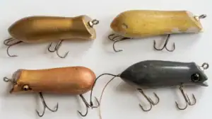 Bill Sonnett handcrafted these mouse lures more than 50 years ago. He still uses them to catch big bass.