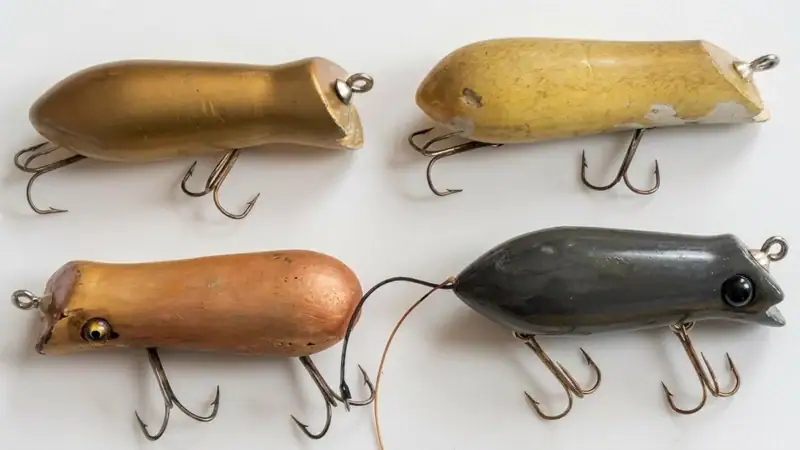 Bill Sonnett handcrafted these mouse lures more than 50 years ago. He still uses them to catch big bass.