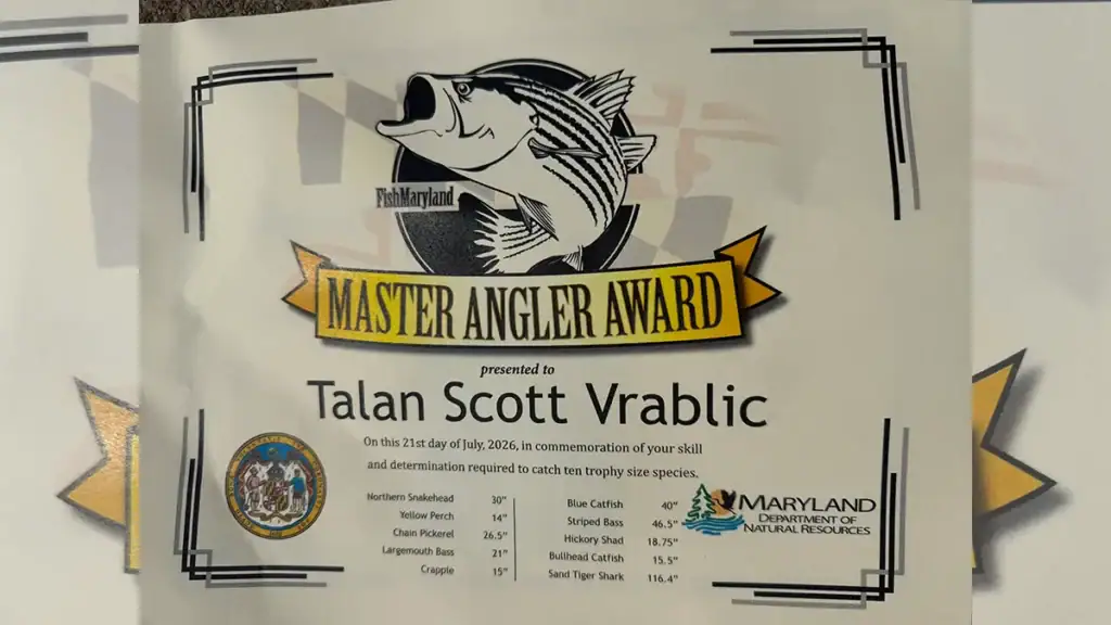 Maryland Master Angler Award