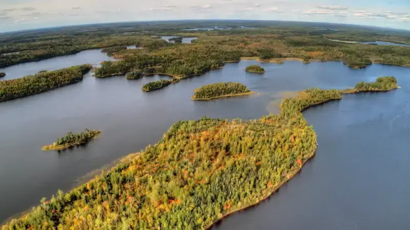 Overhead shot of Minnesota's Boundary Waters