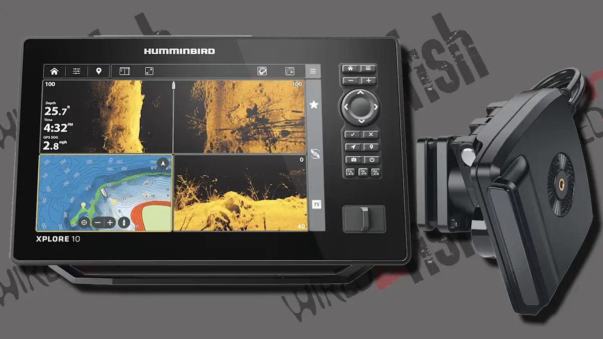 Deals for the Bass Pro Shops Labor Day Sale: the Humminbird XPLORE 10 CHIRP MEGA SI Fish Finder:Chartplotter and MEGA Live 2 Imaging Transducer Bundle.