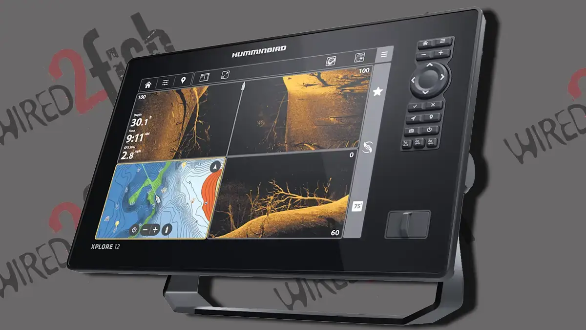 Deals for the Bass Pro Shops Labor Day Sale: the Humminbird XPLORE 12 CHIRP MEGA SI Fish Finder:Chartplotter and MEGA Live 2 Imaging Transducer Bundle.