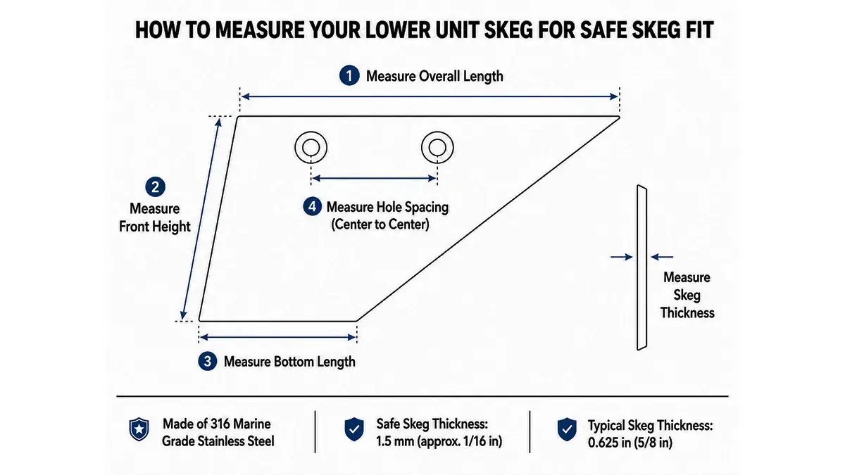 How to measure your lower unit skeg for a safe skeg fit.