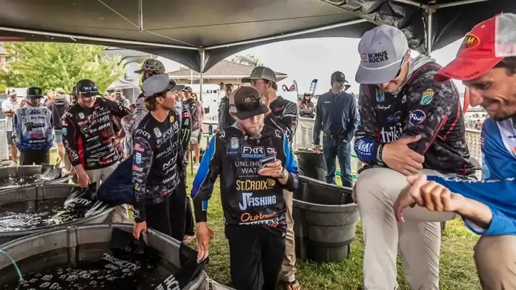 Fish care at a Bassmaster tournament.